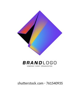 Vector cube abstract colorful logo design