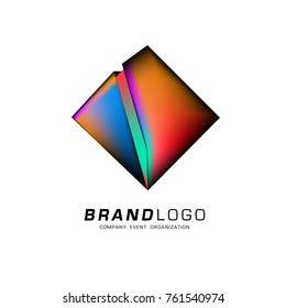 Vector cube abstract colorful logo design