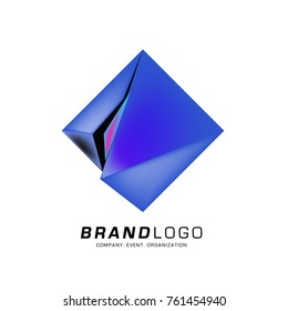Vector cube abstract logo design