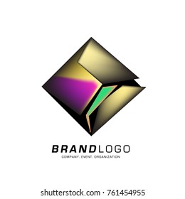 Vector cube abstract logo design