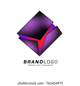 Vector cube abstract logo design