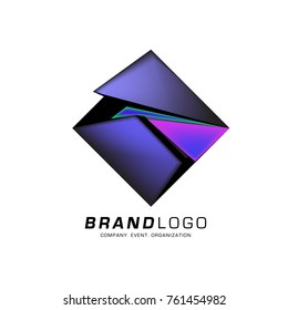Vector cube abstract logo design