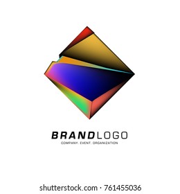 Vector cube abstract logo design