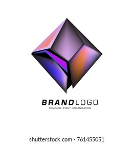 Vector cube abstract logo design