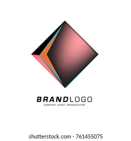 Vector cube abstract logo design
