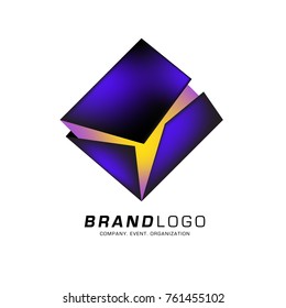 Vector cube abstract logo design