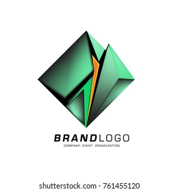Vector cube abstract logo design