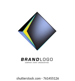 Vector cube abstract logo design