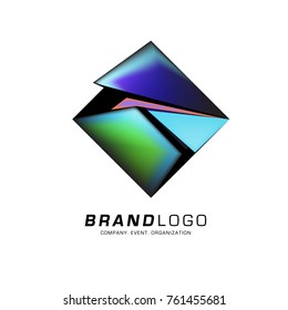Vector cube abstract logo design