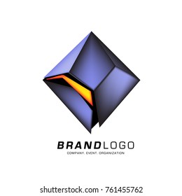 Vector cube abstract logo design
