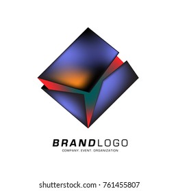 Vector cube abstract logo design