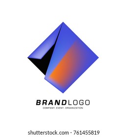 Vector cube abstract logo design