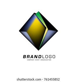 Vector cube abstract logo design
