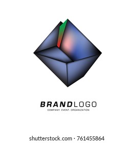 Vector cube abstract logo design