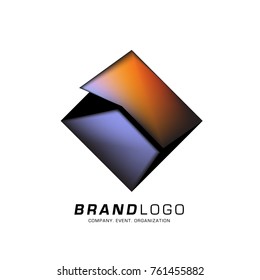 Vector cube abstract logo design