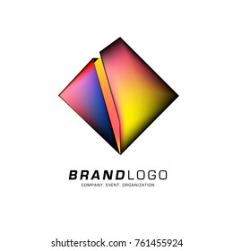 Vector cube abstract logo design