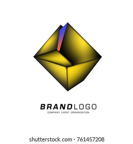 Vector cube abstract logo design