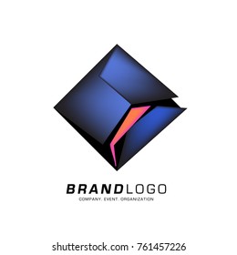 Vector cube abstract logo design