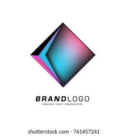 Vector cube abstract logo design