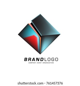 Vector cube abstract logo design