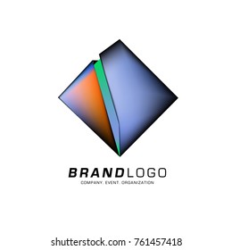 Vector cube abstract logo design