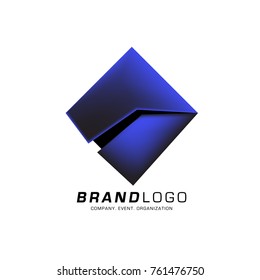 Vector cube abstract logo design