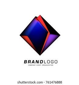 Vector cube abstract logo design