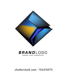 Vector cube abstract logo design