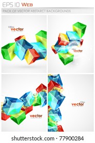 Pacote de plano de fundo do cubo de vetor