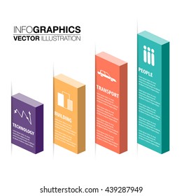 Vector cube box for business concepts templates in the form of a 3D box with icons, can use for modern template, business report or plan.