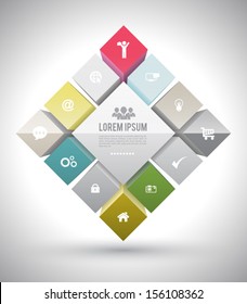 Vector cube box pastel color for business concepts with icons / can use for info-graphic / loop business report or plan / modern template / education template / business brochure / banner promotion.