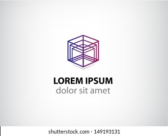 vector cube construction icon for your company, abstract logo for company