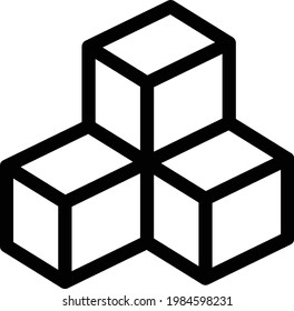Vector cube icon flat minimal 3d logo concept