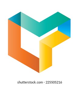 Vector Cube Logo Design Template. Colorful Business Icon .