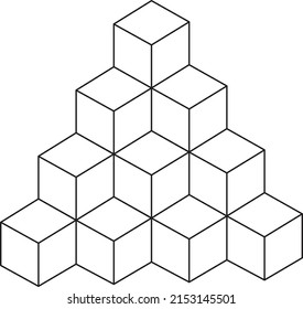 vector Cube outline. with white background