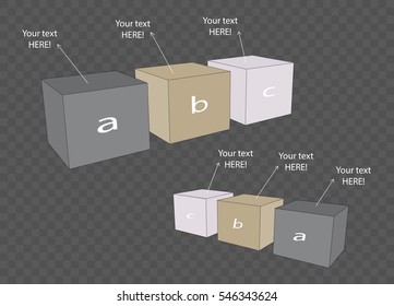 Vector cube template for infographic or web design