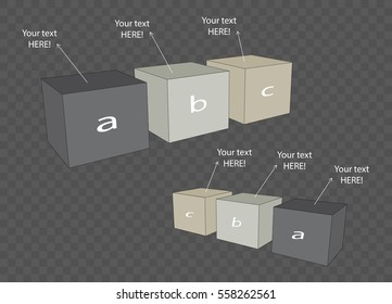 Vector cube template for infographic or web design