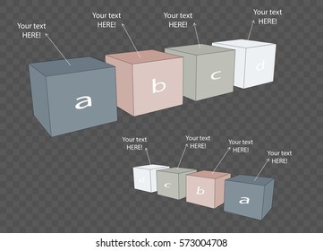 Vector cube template for infographic or web design