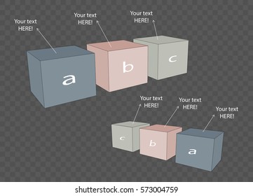 Vector cube template for infographic or web design