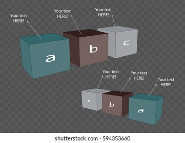 Vector cube template for infographic or web design