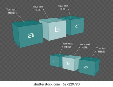 Vector cube template for infographic or web design