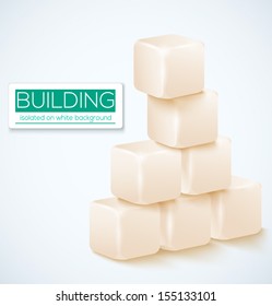 Vector cubes isolated on a white background.