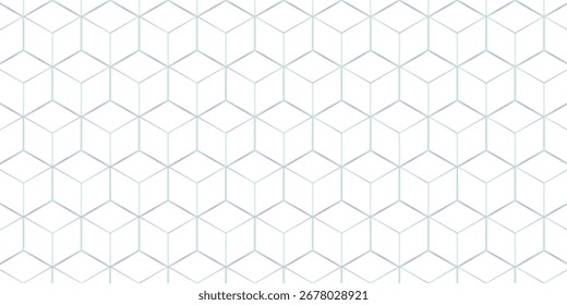 Vector cubic background with seamless geometric pattern. Abstract minimal blank cube. Modern mosaic and grid pattern.