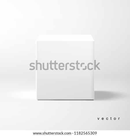 Vector cubic box template. Front view 商業照片 © 