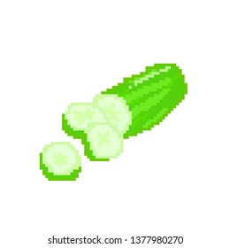 vector cucumber concept in pixel art
