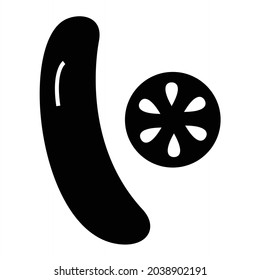 Vector Cucumber Glyph Icon Design

