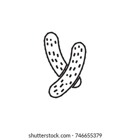 Vector cucumber icon. Farm vegetables element. Premium quality graphic design. Signs, outline symbols collection, simple thin line icon for websites, web design, info graphics on white background