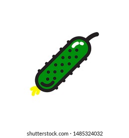 Vector cucumber icon. Flat illustration of cucumber isolated on white background. Icon vector illustration sign symbol.