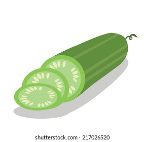 Vector cucumber and cucumber slice 