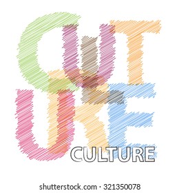 Vector culture. Broken text scrawled